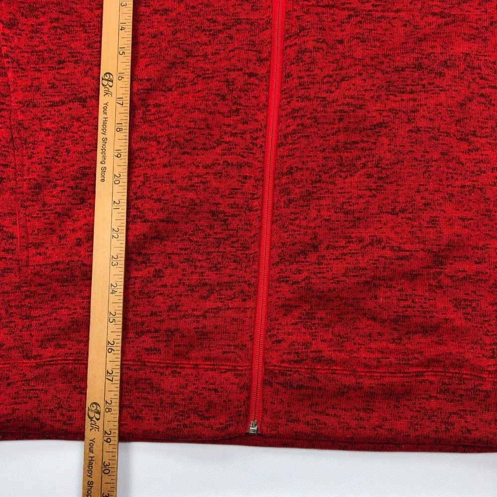 Champion Mens Maryland Terrapins Full Zip Fleece Jacket Red Heathered Large